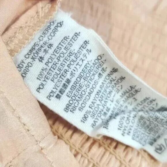 Free People Tan Ruffle Short Sleeve Pull Over Top XS NWT - Picture 6 of 6